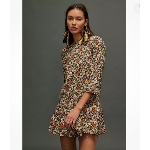 Free People Ditsy Floral Mini Dress Size XS Open Back Boho Festival Coachella - Picture 2 of 12